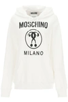MOSCHINO MOSCHINO DOUBLE QUESTION MARK PRINT DRAWSTRING HOODIE