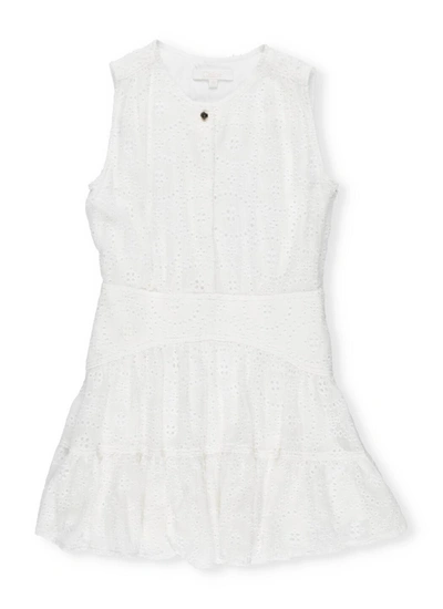 Chloé Kids Embroidered Sleeveless Dress In White