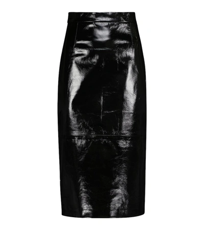 Khaite Mya High-rise Patent-leather Pencil Skirt In Black