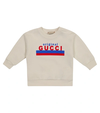 Gucci Baby Logo Cotton Sweatshirt In White