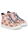 MOSCHINO TEDDY LEATHER SNEAKERS,P00591982
