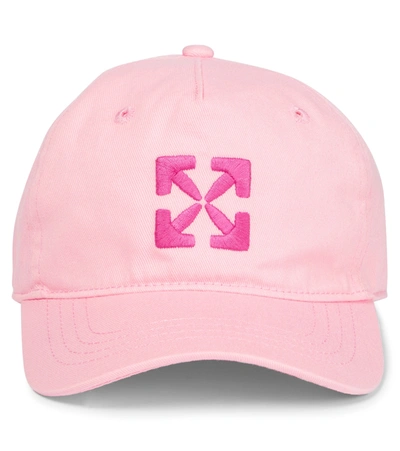 Off-white Arrow-embroidered Baseball Cap In Pink