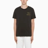 GALLERY DEPT. BLACK T-SHIRT WITH YELLOW LOGO PRINT,GD-FT-1000CO-I-GALDE-BLK