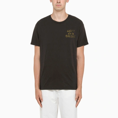 Gallery Dept. Black T-shirt With Yellow Logo Print