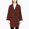 RED VALENTINO RED TARTAN DOUBLE-BREASTED COAT,WR3CA1555Y8-J-REDV-157