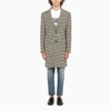 AMI ALEXANDRE MATTIUSSI BLACK/WHITE PIED DE POULE SINGLE-BREASTED COAT,A21HM001217-J-AMI-004