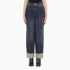 ALEXANDER MCQUEEN WIDE LEG DENIM TROUSERS,666492QMABD-J-ALEXQ-4098