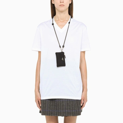 Prada Detachable Pouch Short-sleeve T-shirt In White