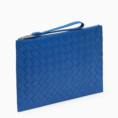 Bottega Veneta Cobalt Blue Intrecciato Medium Pouch In Blue