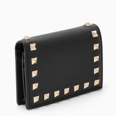 Valentino Garavani Black Rockstud Continental Wallet