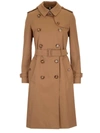 BURBERRY BURBERRY KENSINGTON LOGO GRAPHIC PRINTED TRENCH COAT