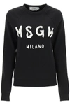 Msgm Logo Print Raglan Sweatshirt In Mixed Colours