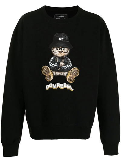 Domrebel Teddy Bear Logo-print Sweatshirt In Black