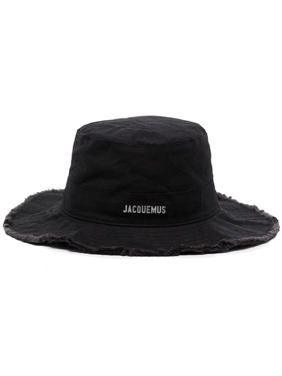 Jacquemus Le Bob Artichaut Cotton Bucket Hat In Black