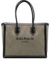 Balmain B-army 42 Canvas Shopper In Grün