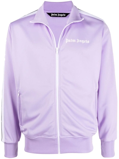 Palm Angels Logo Tech Jersey Track Jacket In Purple