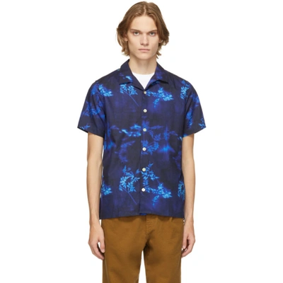 Ps By Paul Smith Mix Up Printed Regular Fit Short Sleeve Shirt In Navy
