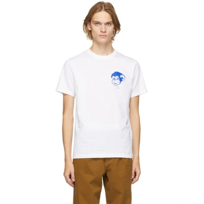 Ps By Paul Smith Mens White Monkey Graphic-print Organic Cotton-jersey T-shirt S