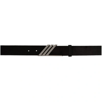 Attico Black Suede Belt With Logo Buckle