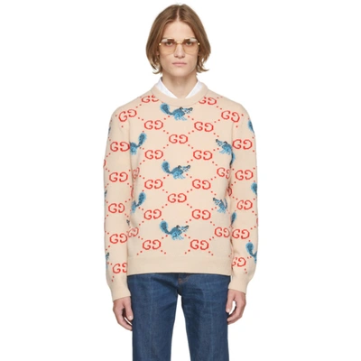 Gucci Off-white Freya Hartas Edition Gg Animal Jumper