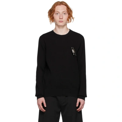 Givenchy Black Sweater In Viscose Blend With 4g Lock Detail