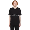 Givenchy Blackwhite Logo Embroidery T-shirt In 001-black