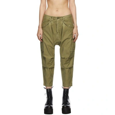 R13 Harem Cargo Pants With Ties In Olive
