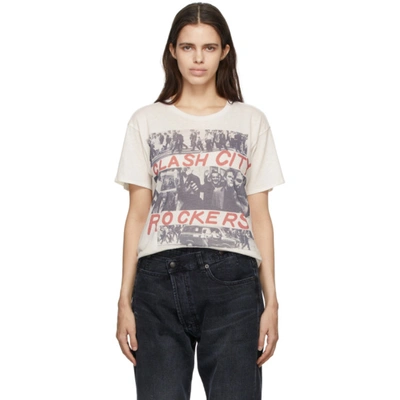 R13 The Clash City Rockers Graphic Print Cotton Cashmere Blend Band T-shirt In White