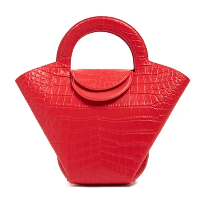 Bottega Veneta Doll Embossed Top Handle Bag In Red