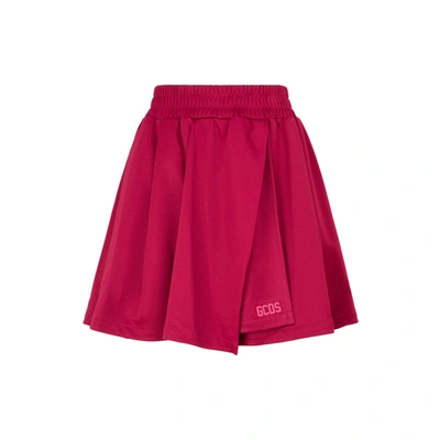 Gcds Raised Logo Mini Skirt In Pink &amp; Purple