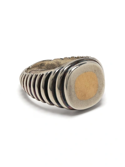 M. Cohen Two-tone Embossed-detail Ring In Silber