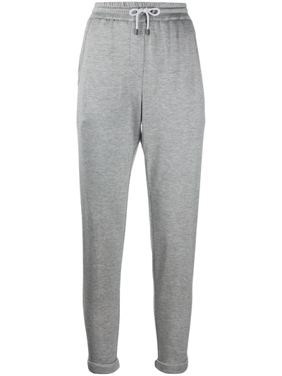 Brunello Cucinelli Tapered-leg Track Pants In Grey