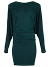 Alexandre Vauthier Wide-shoulder Knitted Dress In Green