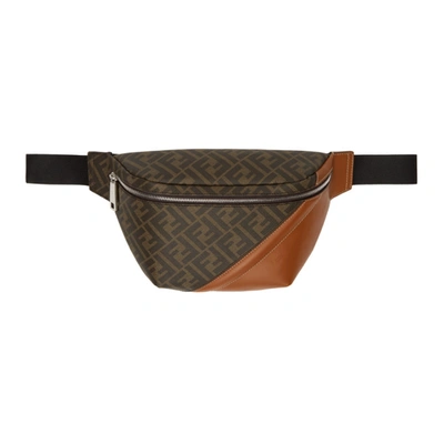 Fendi Ff Logo-print Belt Bag In Brown