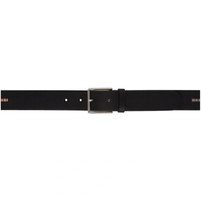 Paul Smith Artist-stripe Leather Belt In Black