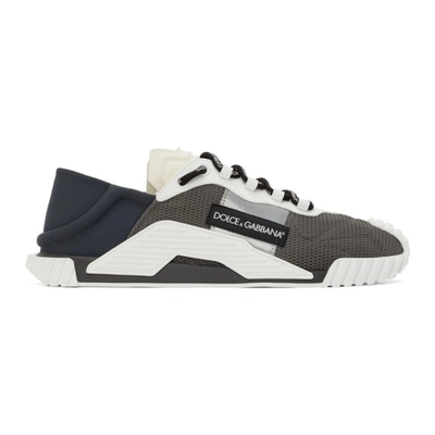 Dolce & Gabbana Sneakers Grey Skn In Black