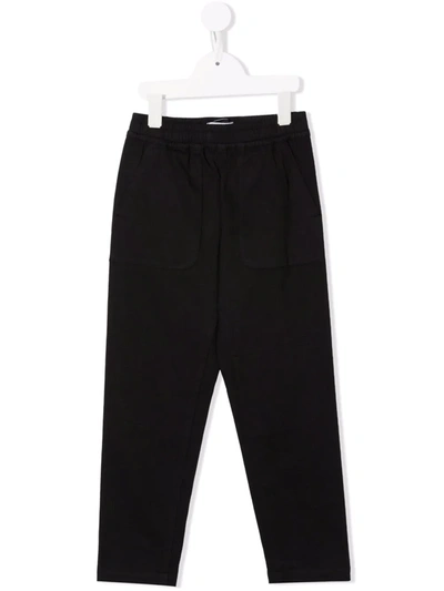 Stone Island Kids' Logo Patch Track Trousers In Black
