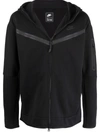 Nike Lightweight Hooded Sweatshirt With Zip Men's Sportswear Tech Fleece Hoodie Black/black In Black