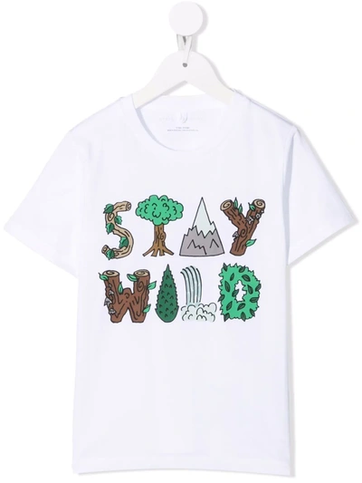 Stella Mccartney Kids' Stay Wild T-shirt In White
