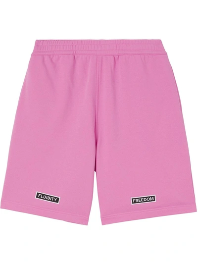 Burberry Patch-detail Track Shorts In Rosa