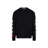 OFF-WHITE OFF-WHITE  DIAG BRUSHED CREW NECK SWEATER