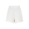 Prada High-waisted Logo-plaque Shorts In White