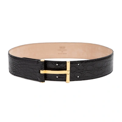 Tom Ford T Buckle Belt In Black