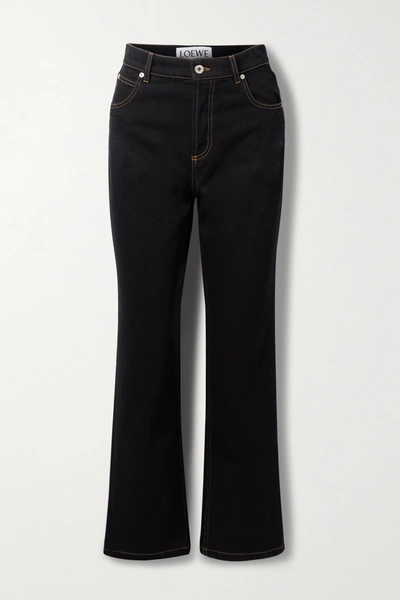 Loewe Womens Black Contrast-stitching Slim-fit High-rise Straight Jeans 14