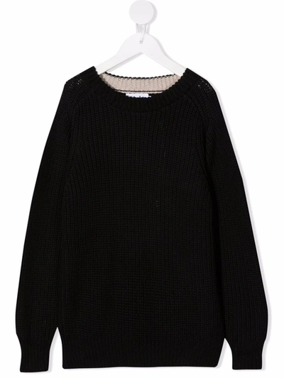 Molo Kids' Round Neck Jumper In Black
