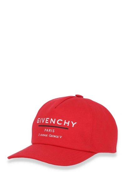 Givenchy Kids' Logo Cotton Gabardine Baseball Hat In Red