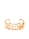Ferragamo Rhinestone-embellished Cuff Bracelet In Metallic
