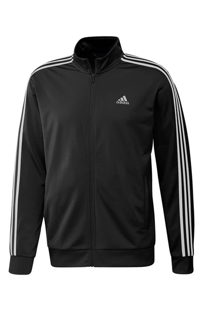Adidas Originals Essentials Warm-up 3-stripes Track Jacket In Black/white