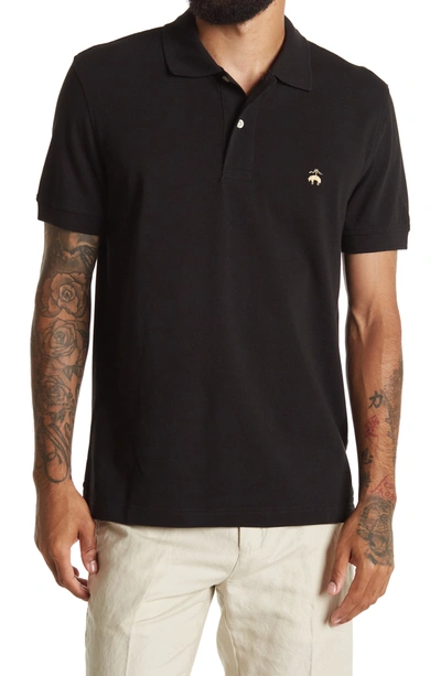 Brooks Brothers Solid Slim Fit Polo In Dark Brown