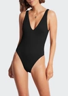 Seafolly Cutout Recycled Polyester One-piece Swimsuit In Black